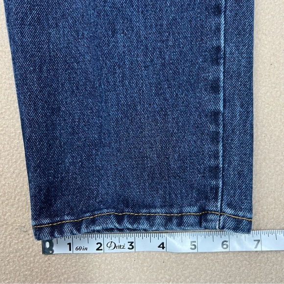 Vtg Levi's 551 Jeans Womens 14P Dark Wash Blue USA 90s Relaxed Tapered High Rise - Picture 3 of 9